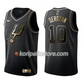 San Antonio Spurs DeMar DeRozan 10 Nike Musta Golden Edition Miesten Pelipaidat Swingman 